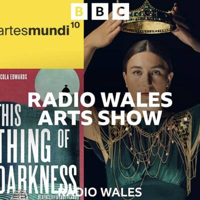 photo of woman holding a crown,representing the artes mundi exhibition,a feature podcast on the radio wales arts show