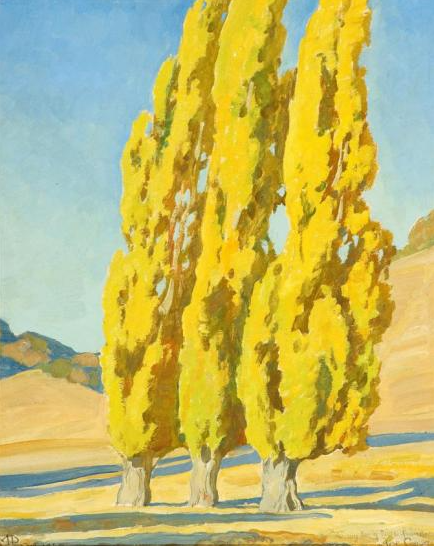 Autumnal Poplars By Maynard Dixon