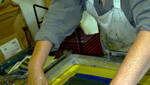 Screenprinting handprinted papers