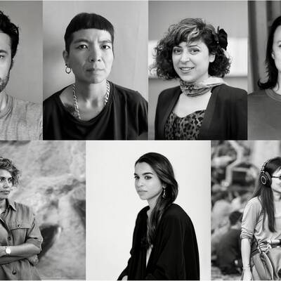 Black and White portraits of the seven shortlisted artists