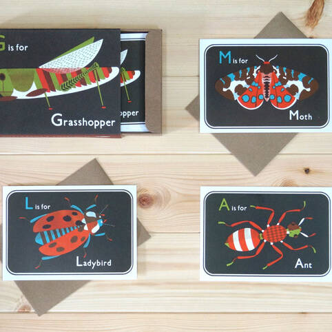 G is for Grasshopper Postcards