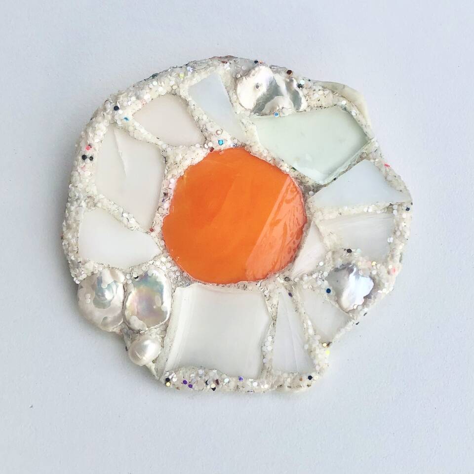 Andrew Logan Fried Egg Brooch