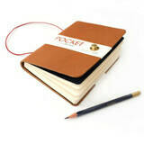 Artway INDIGO Pocket Leather Travel Journal A6 Soft Leather Bound Sketch Book with 4 B Pencil Tan 14766 76394