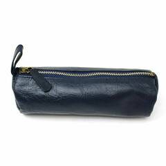 Leather Pencil Case - Navy