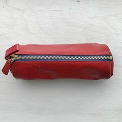 Leather Pencil Case - Red