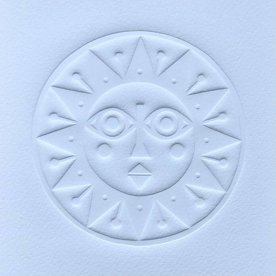 Claire Spencer - Sun Embossed Linocut